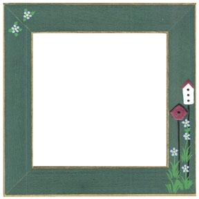 Matte Green With Birdhouses Frame